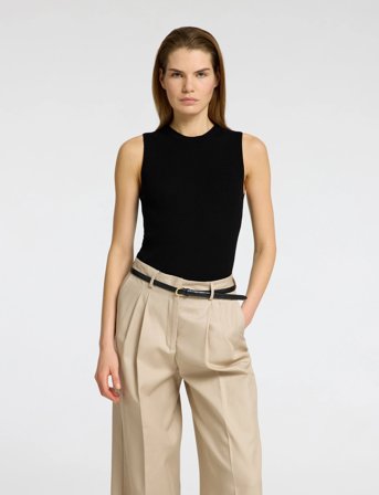 Selected Slfingrid Sl Knit Top - Black - XL