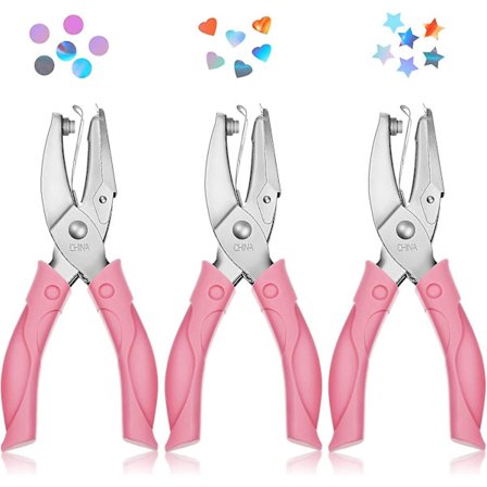 3 st Hålslagare för papper, hantverk, kort, taggar