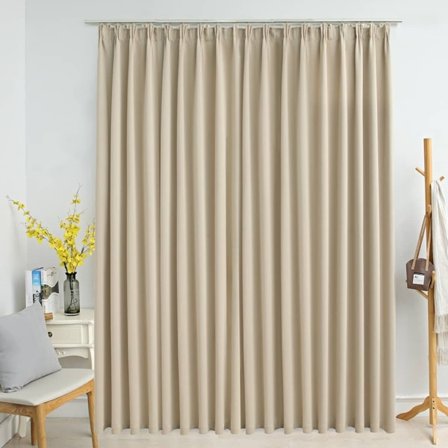 vidaXL Pimennysverho koukuilla beige 290x245 cm Beige