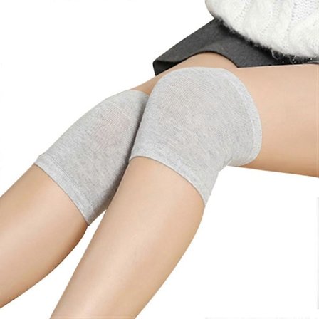 Anti Kne Støtte Bandasje Erme Knevarmer Beskyttelse for Løping Vandring Utendørs Sportsaktiviteter (Grå)