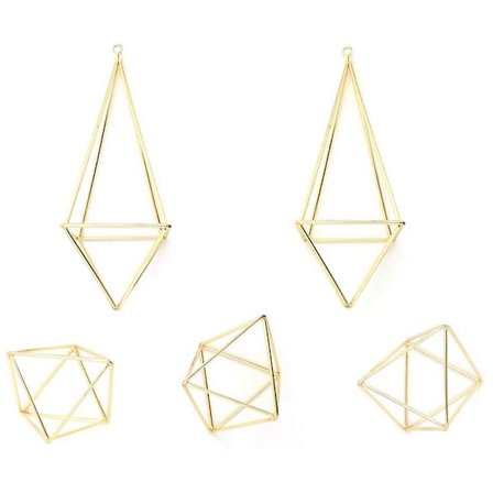 Planteholder 5 pakker Metaldekor Moderne geometrisk bøjle hængende planter Plantekasse Bordplade Display R