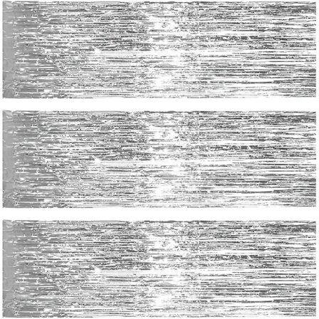 1 Förpackning Folie Gardiner Metalliska Frans Gardiner Bling Gardiner För Födelsedag Bröllopsfest Jul Dekorationer (silver)