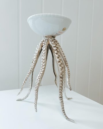 Octopus Skål H20cm Bronze-Silver White