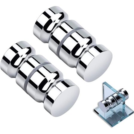 Badrumsdörrhandtag, 2 Delar Glasduschdörrknopp, Duschdörrhandtag i Aluminiumlegering för Badrum Kontor Hotell
