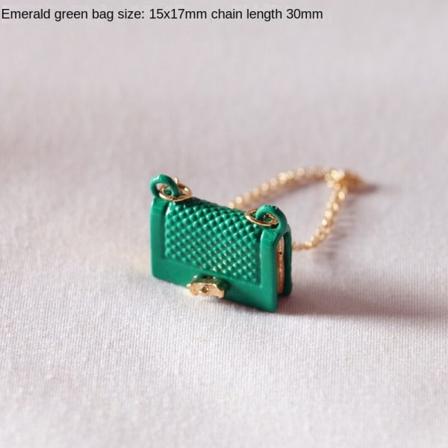 Miniature Møbler Legetøj Dukker Hus DIY Dekoration Tilbehør Mini Metal Taske Mode Emerald green