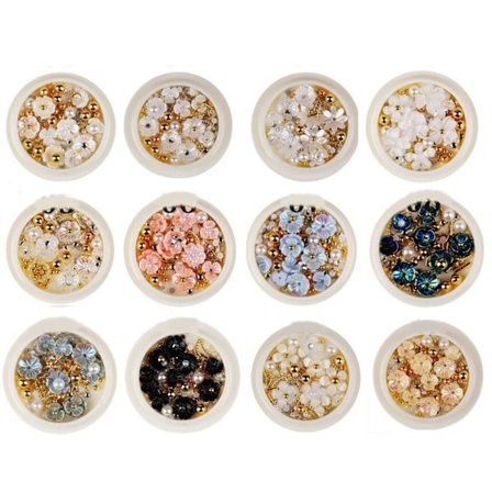 Nail Rhinestones 3D Shell Flower Glitters Flower