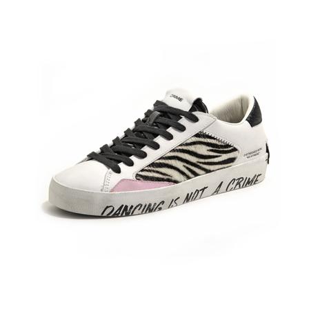Crime London Graffiti Zebra Sneakers , Wit , Dames , Maat: 36 EU