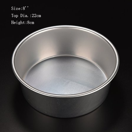 Rund aluminiumsbageform pandeform til sandwich kage kitc