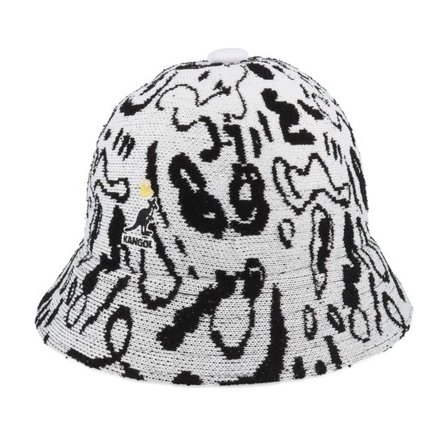 Kangol - Vit bucket Hatt - Street King Casual White/Black Bucket @ Hatstore