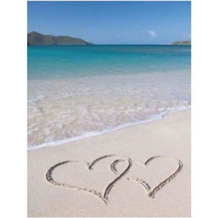 5D Diamantmaleri DIY Strand Hav Kærlighed Hjerte Lærredsbilleder Punkt efter Nummer Kits Fuld Bor Seashore Scenery Arts and Cra