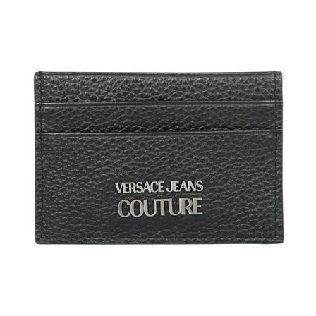 Versace Jeans Couture, Logo-plaque cardholder Czarny, Mężczyzna, Rozmiar: ONE Size
