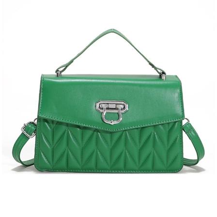 Små plånböcker och handväskor för kvinnor, axelväskor crossbodyväskor för kvinnor med metallrem grön