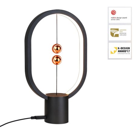 NETTLIFE Svart LED Sänglampa Bordslampa: Bordslampa Liten Dekorativ Magnetisk Lampa med USB