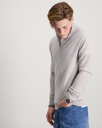 RYVLS Cashmere Blend Half Zip Beige Genser Gutt - Kids Brand Store