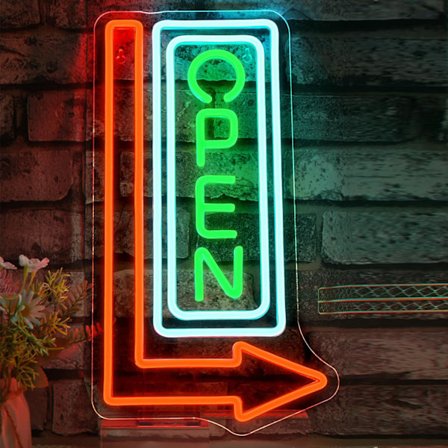 LED Neon Skylt Öppen Skylt Väggdekor för Bar Restaurang Vagn Restaurang Café Butik Klubb Pub Hotell Bibliotek Vardagsrum Evenemang och Mässor