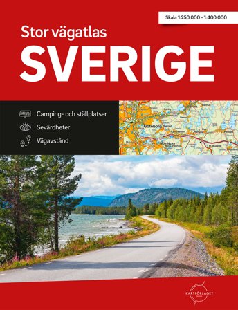 Stor Vägatlas Sverige Kartförlaget, A3 format, spiral, ISBN: 9789189427617