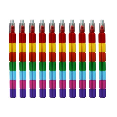 10 STK stabling fargestifter for barn tegning Doodling bøker, byggeklosser Crayon Pen Liten lomme Crayon blyanter
