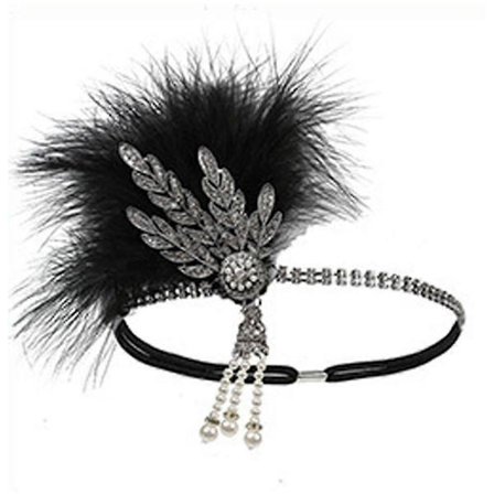 Vintage 1920-tals Hårband Ryta 20-tals Great Gatsby Huvudsmycke Med Påfågel