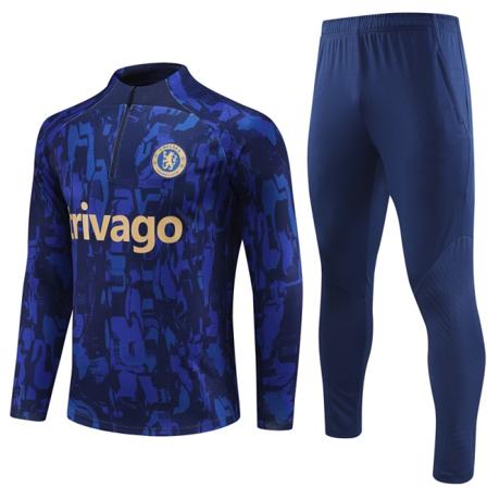 23-24 Ny Chelsea langærmet halvtræk træningsdragt langærmet jerseydragt julegave camouflage 14
