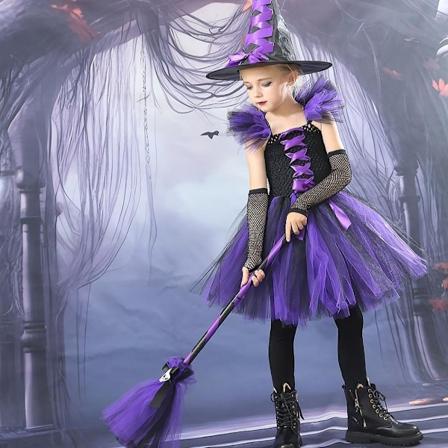 Jenteheks Tutu-kjole Lilla Rosa S-XXL for Halloweenfest og Opptreden XXL/160cm purple