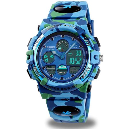 Digitalt sportsur til børn, vandtætte sportsure til drenge og piger til udendørs brug, afslappede elektroniske analoge quartz armbåndsure til børn med