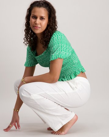 Tommy Hilfiger AOP SMOCK TOP SS Grønn Topper/Bluser Jente - Kids Brand Store