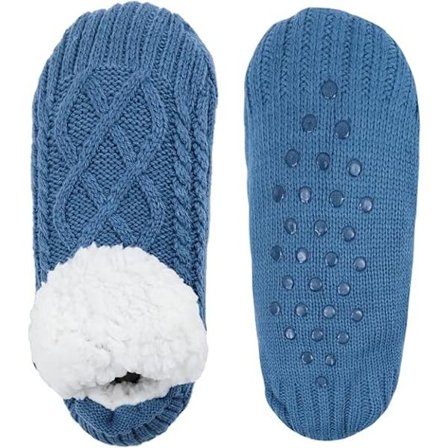 Dame Strikk Ull Toppsokker Koselig Sherpa Fuzzy Sokker Anti-Skli Sokker Vinter Innendørs Dobbelt Lag Sovesokker