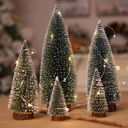 Small Christmas Tree, Valentines Day Decor, 5pcs Mini Christmas Tree Set
