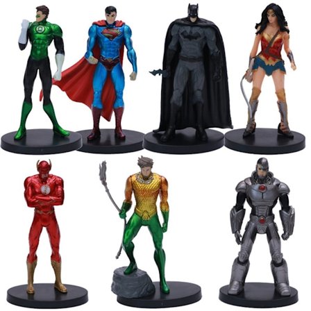 7 stk. DC Comics Figursett Flash Batman Leke Dukke Anime Samling