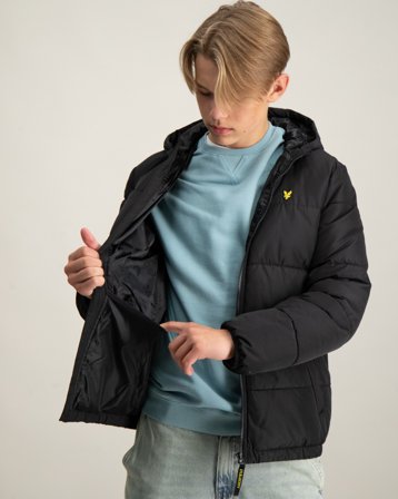 Lyle & Scott Quilted Puffer Coat Zwart Jassen Jongens - Kids Brand Store