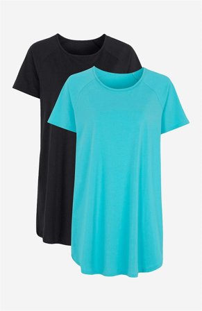 Cellbes of Sweden - Tunika i økologisk bomuld Alex 2-pack i turkis + sort til damer i størrelse 46/48