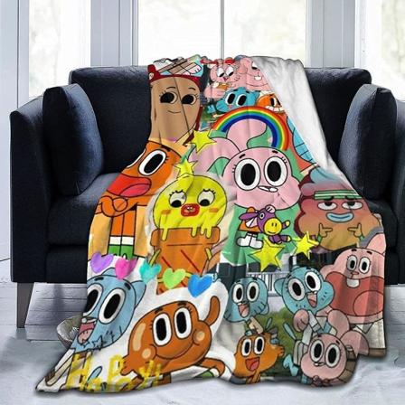 Amazing World Of Gumball Heminredning Filt Sovsal För Säng Soffa Sovsal Kontor Camping Reser -u351 80x60in 200x150cm
