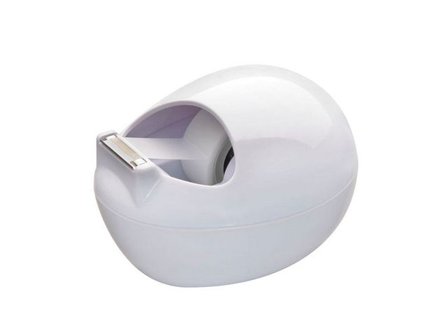 SCOTCH Karim Rashid-designad skrivbordstejphållare, C36, stenformad, vit + Magic -tejp, 19 mm x 7,5 m, genomskinlig - Lyreco - Kontorsmaterial - Tejp 