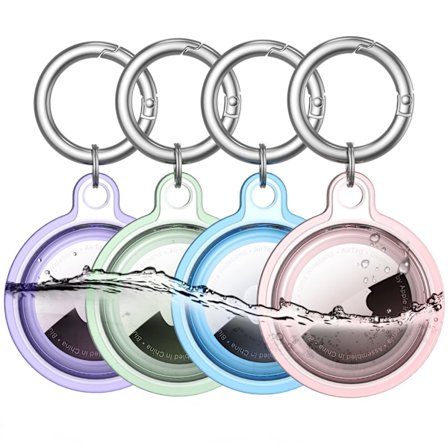 Vattentätt fäste, 4-pack Apple Airtag nyckelring, AirTag-fodral för hundhalsband, bagage, nycklar GS
