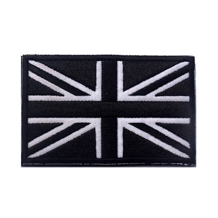 Taktisk britisk hvit svart Union Jack flagg av England Storbritannia