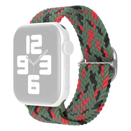Klockarmband i nylon för Apple Watch (45 mm) - Kamouflage Grön