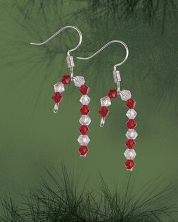 Bastelset – Gestalte deine eigenen Weihnachts-Ohrringe Zuckerstange – 4 Paare - Solid Oak Inc.