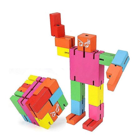 Beste tilbud - Multifunksjonell Farge Tre Rubiks Kube Robot Pedagogiske Leker for Barn