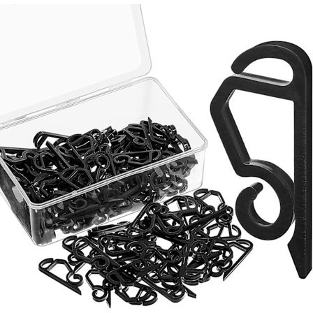 Jouluvaloklipsi ulkokourukoukku säänkestävä ulkovaloklipsi joululampun klipsi joulukoristeiden valonauhoille (musta, 120 kpl)