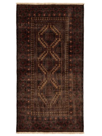 Colored Vintage Rug 109X211 Black/Brown Wool, Persia