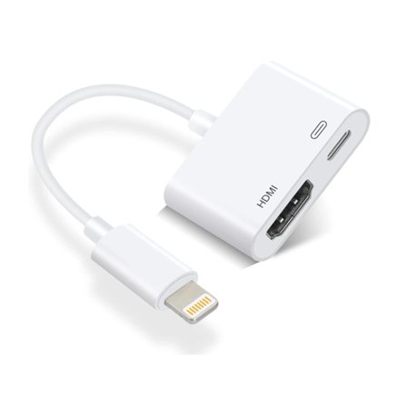 Apple Mfi-certifierad Lightning Digital AV-adapter Iphone Ipad Hdmi-adapter till TV Hdmi-kabelkontakt 1080P Synkroniseringsskärm Vit YEMAESRE