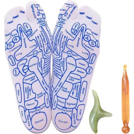 Sokker for soneterapi med verktøy for kvinner og menn, smertelindring Akupunkturstrømper for fotmassasje Smertelindring, forbedre sirkulasjonen For 