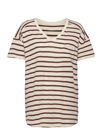 Dreamy T-Shirt Stripe Brown Moshi Moshi Mind
