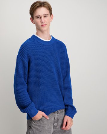 Tommy Hilfiger HALF CARDIGAN C-NECK SWEATER Blauw Truien Jongens - Kids Brand Store