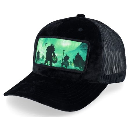 Calza Pennello - Svart trucker Keps - Vikings Aurora Sky Velvet Black A-frame Trucker @ Hatstore