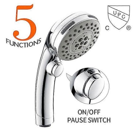 Krom Bruserhoved Med Stopknap Håndbruser 5 Jets At Vælge Imellem Bruserhoved Pigge Antikalk Universal Type