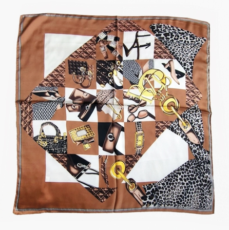 Endless Silkeskjerf Bandana Brun 70x70