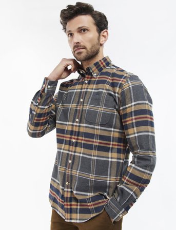Barbour Barbour Ronan Tailored Checked Shirt - Grey - XXL