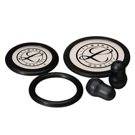 Reservdelar för Littmann stetoskop – Passar Classic III, Cardiology IV & CORE – Kit med membran, öronproppar & kylskydd, Svarta