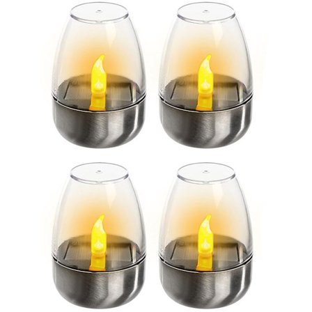 ING 4 LED-ljus - Uppladdningsbart nattljus, flamlöst ljus - Varmt ljus - Vattentätt - Trådlöst - 8,5*5,5*5,5 cm